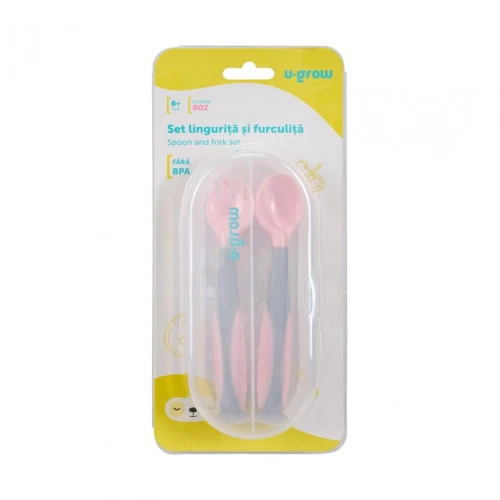 Set linguriță și furculiță U-grow Pink cumpăra în Chișinau