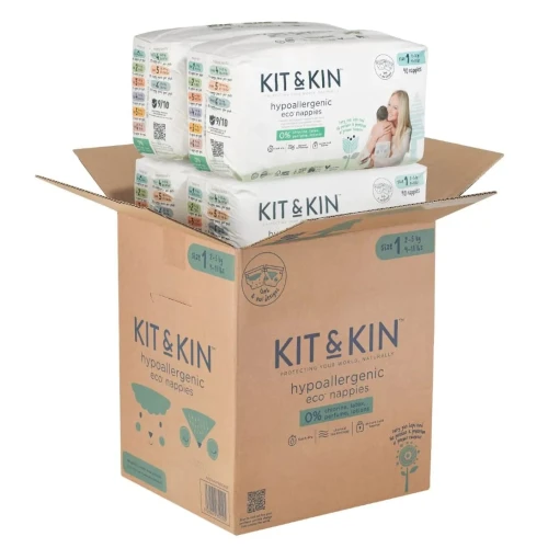 Подгузники Kit&Kin Hipoalergenice Eco XXL BOX №1 (2-5 кг), 152 шт. купить в Кишиневе