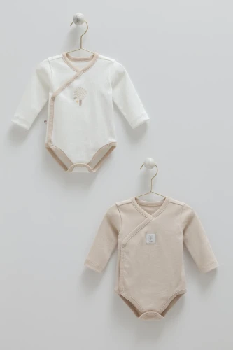 Body cu mânecă lungă Caramell Hello Forest Beige & Ivory, 2 buc. (6-9L) cumpăra în Chișinau