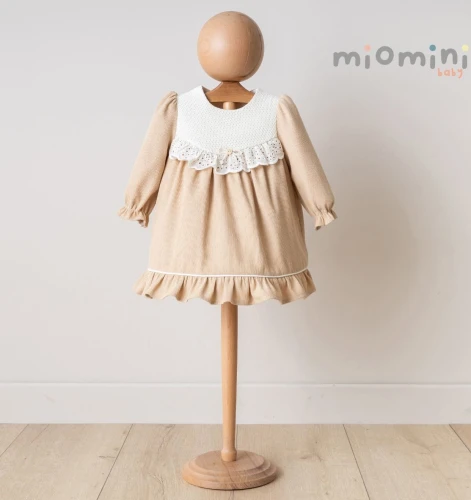 Rochiță cu mânecă lungă Mymio Velur Beige (6-9L) cumpăra în Chișinau