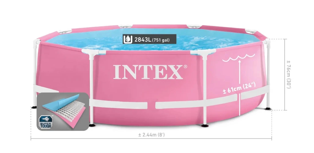 Bazin pentru copii Intex Metal Frame Pink, 2843 litri cumpăra în Chișinau
