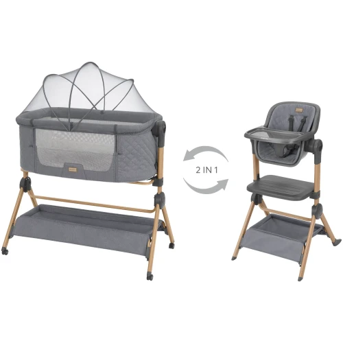 Стул для кормления + Кроватка Co-sleeper 2 в 1 KikkaBoo Sleat Me Grey купить в Кишиневе