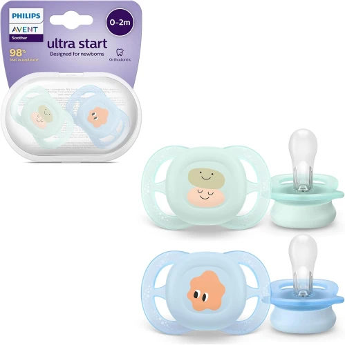 Ортодонтические силиконовые соски Philips Avent Start (0–2 мес.), 2 шт. купить в Кишиневе