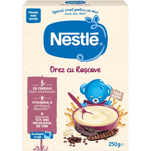 Terci Nestle de orez fără lapte cu roșcove (6 luni+), 250 gr cumpăra în Chișinau
