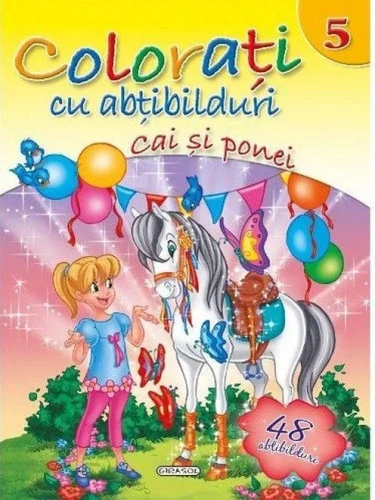 Carte Cai și ponei. Colorați cu abțibilduri cumpăra în Chișinau