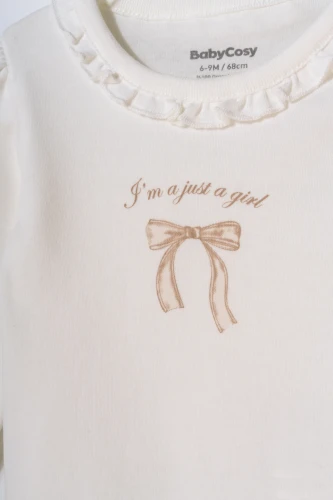 Body cu mânecă lungă BabyCosy Girl Ecru & Ivory, 2 buc. (3-6L) cumpăra în Chișinau