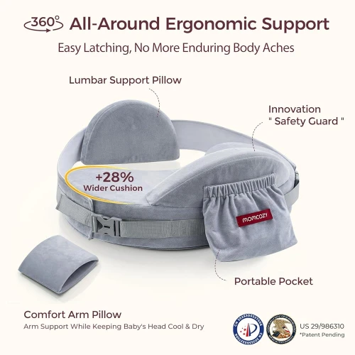Подушка для кормления Momcozy CozyPro Grey, 57x37 см купить в Кишиневе