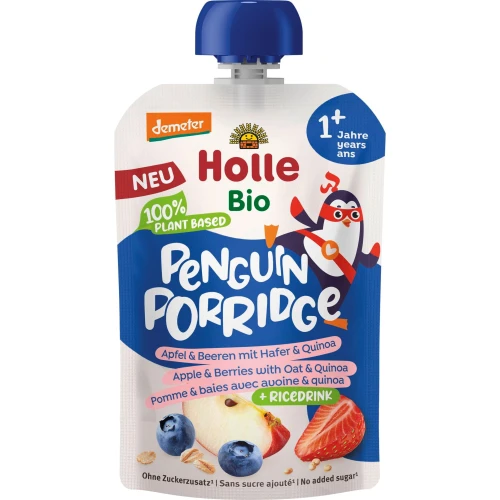 Пюре Holle Penguin Porridge из яблок-ягод-овса-киноа (1 года+), 110 г купить в Кишиневе