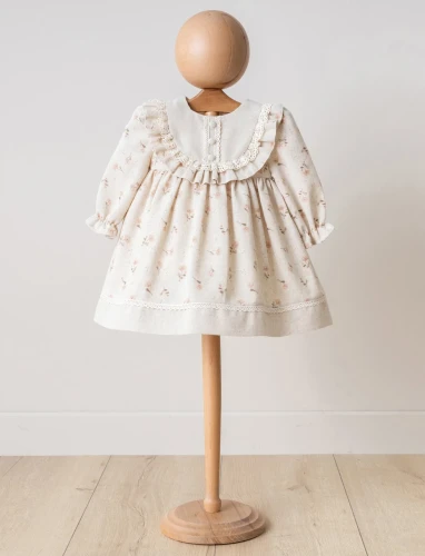Платье с длинным рукавом Mymio Flower Beige & Ecru (3-6М) купить в Кишиневе
