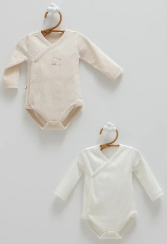Body cu mânecă lungă Caramell All Time Boy Beige & Ivory, 2 buc. (0L) cumpăra în Chișinau