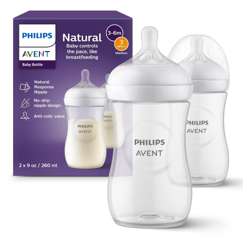 Набор бутылочек для кормления из полипропилена Philips Avent Natural Response, 260 мл, 2 шт. купить в Кишиневе