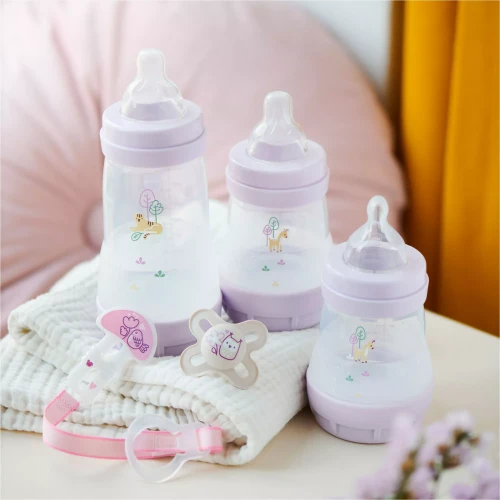 Бутылочка антиколиковая из пластика MAM Perfect Start Planet Love Girl, 320 мл купить в Кишиневе