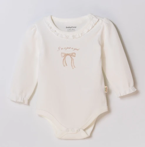 Боди с длинным рукавом BabyCosy Girl Ecru & Ivory, 2 шт. (6-9М) купить в Кишиневе