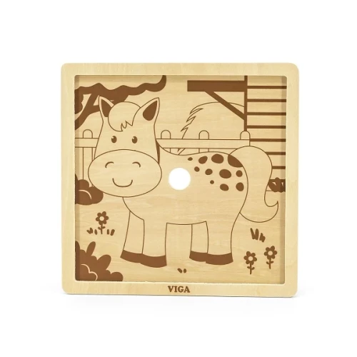 Puzzle din lemn Viga Horse, 9 elemente cumpăra în Chișinau