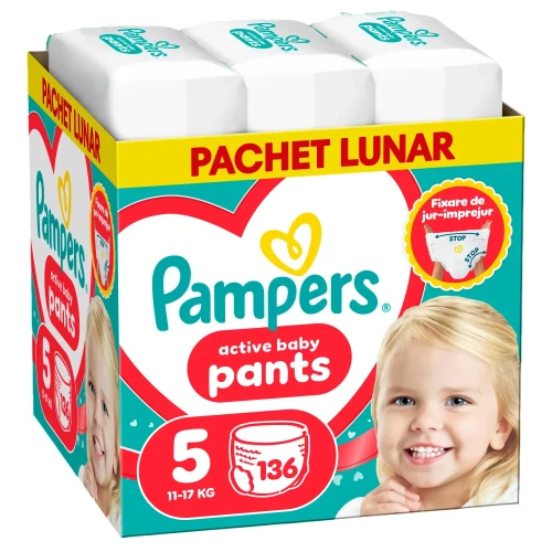 Подгузники-трусики Pampers Pants BOX №5 (11-17 кг), 136 шт. купить в Кишиневе