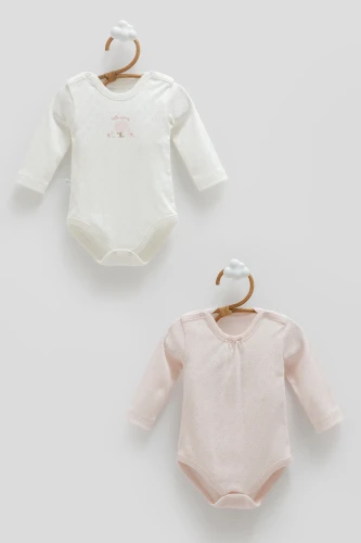Body cu mânecă lungă Caramell All Time Girl Ivory & Pink, 2 buc. (0L) cumpăra în Chișinau