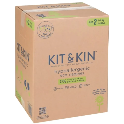 Подгузники Kit&Kin Hipoalergenice Eco XXL BOX №2 (4-8 кг), 152 шт. купить в Кишиневе