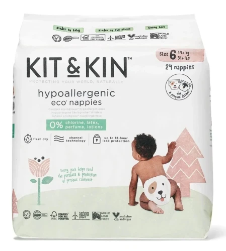 Подгузники eco гипоаллергенный Kit&Kin 6 (14+ кг), 24 шт. купить в Кишиневе