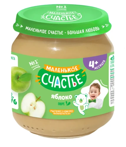 Пюре Маленькое Счастье из яблок (4+ месяцев), 90 г купить в Кишиневе