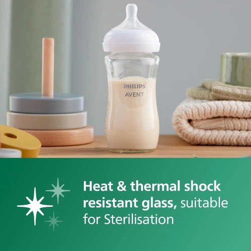 Набор бутылочек для кормления из стекла Philips Avent Natural Response, 240 мл, 2 шт. купить в Кишиневе