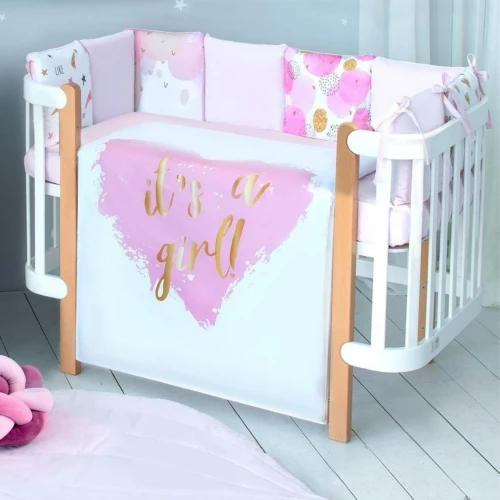 Комплект в кроватку Veres It's a girl! Pink (3 предметов), 120x60 cм купить в Кишиневе