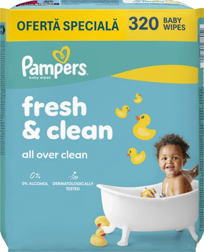 Влажные салфетки Pampers Fresh Clean, 4x80 шт. купить в Кишиневе