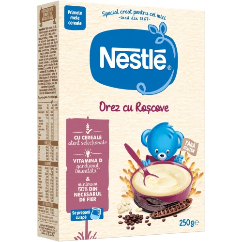 Terci Nestle de orez fără lapte cu roșcove (6 luni+), 250 gr cumpăra în Chișinau