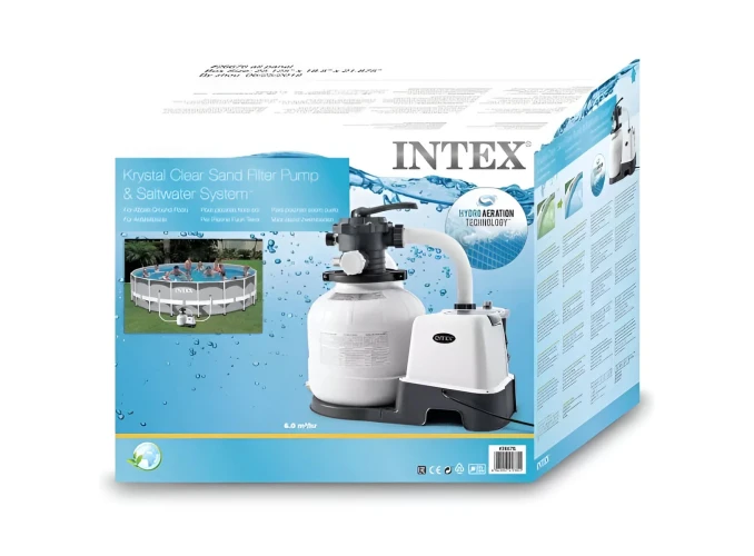 Pompă de filtrare cu nisip și generator de clor Intex Krystal Clear QX2100 White, 7900 l/h cumpăra în Chișinau