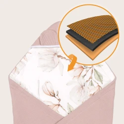 Păturica pentru scoica auto Lionelo Travel Beige Magnolia, 90x90 cm cumpăra în Chișinau. Foto 12