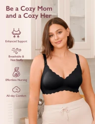 Бюстгальтер для кормления Momcozy Floral Black, размер XXL купить в Кишиневе. Фото 4