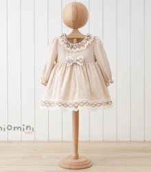 Rochiță cu mânecă lungă Mymio Muslin Beige (18-24L) cumpăra în Chișinau. Foto 1