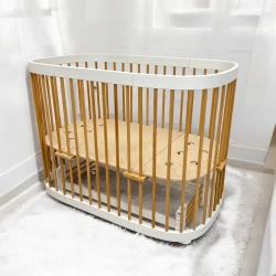 Кроватка Eucalyptus Napoli Plus Universal White & Natural на маятнике купить в Кишиневе. Фото 3