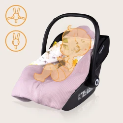 Păturica pentru scoica auto Lionelo Travel Pink Flower, 90x90 cm cumpăra în Chișinau. Foto 3