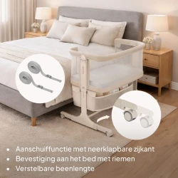 Patuc Co-sleeper 3 in 1 Lionelo Jodie Beige Cream cumpăra în Chișinau. Foto 8