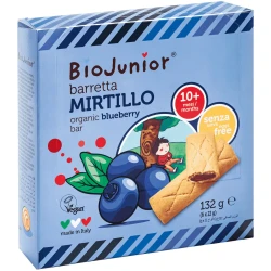 Батончик из пшеницы BioJunior с черникой (10 мес+), 132 гр купить в Кишиневе. Фото 1