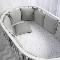 Бортики в кроватку Perina Soft Cotton Серо-Оливковый, 360x29 см купить в Кишиневе. Фото 4