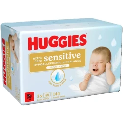 Влажные салфетки Huggies Pure Extra Care Sensitive, 3x48 шт. купить в Кишиневе. Фото 1