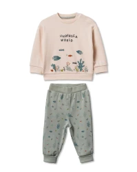 Комплект из 2 штук BabyCosy Green & Ecru (18-24М) купить в Кишиневе. Фото 1