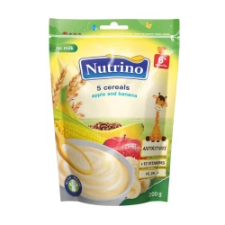 Каша Nutrino 5 злаков с яблоком и бананом (6+ мec), 200 гр купить в Кишиневе. Фото 1