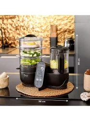 Aparat de gatit robot de bucătărie multifuncțional 5 in 1 Babymoov Nutribaby (+) XL Mineral Black cumpăra în Chișinau. Foto 7