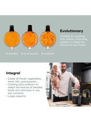 Aparat de gatit robot de bucătărie multifuncțional 5 in 1 Babymoov Nutribaby (+) XL Mineral Black cumpăra în Chișinau. Foto 6