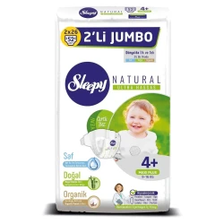 Scutece Sleepy Natural Ultra Sensitive Jumbo Maxi Plus 4+ (9-16 kg), 52 buc. cumpăra în Chișinau. Foto 2