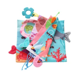 Развивающая книга Kikkaboo Cloth book with teether Ocean animals купить в Кишиневе. Фото 2