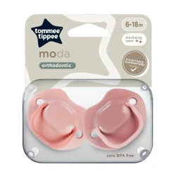 Ортодонтические силиконовые соски Tommee Tippee Moda Pink (6-18 мес.), 2 шт. купить в Кишиневе. Фото 1