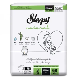 Scutece-chiloței Sleepy Natural Ultra Sensitive Double Midi 3 (4-9 kg), 68 buc. cumpăra în Chișinau. Foto 1