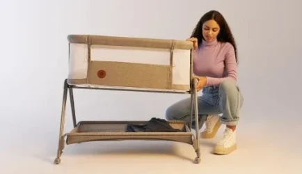 Patuț pentru copii 2 in 1 Lionelo Luna Grey Concrete cumpăra în Chișinau. Foto 9