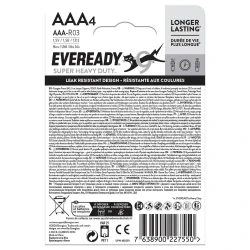 Set baterii Energizer Eveready Super Heavy Duty AAA, 4 buc. cumpăra în Chișinau. Foto 2