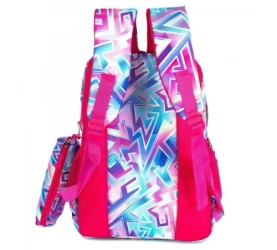 Школьный большой рюкзак с пеналом Mesco Blue&Pink, 44x32x16 см купить в Кишиневе. Фото 2