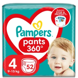 Подгузники-трусики Pampers Pants 4 (9-15 кг), 52 шт. купить в Кишиневе. Фото 1