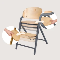 Стул для кормления 3 в 1 Lionelo Celia Grey Natural Wood купить в Кишиневе. Фото 5